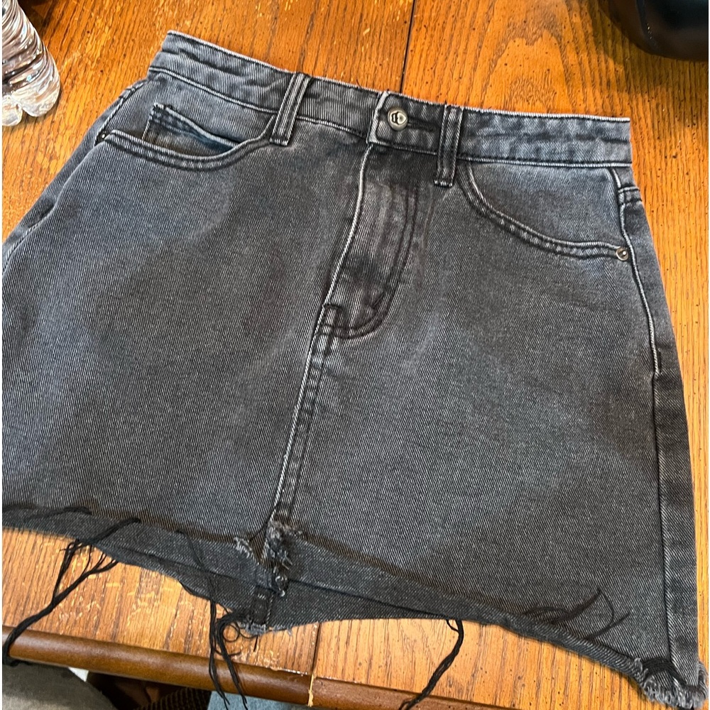 Nasty Gal distressed jean skirt